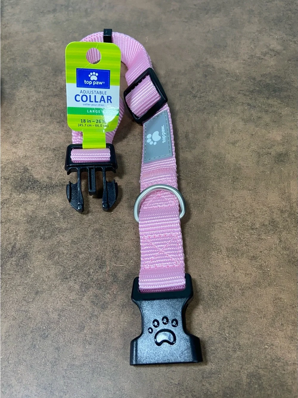 2 Top Paw Pink Adjustable Collar Set w/reflective piece